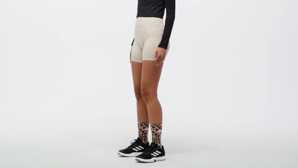 Bege Essenciais para o Treino Leggings de Malha de 4 polegadas