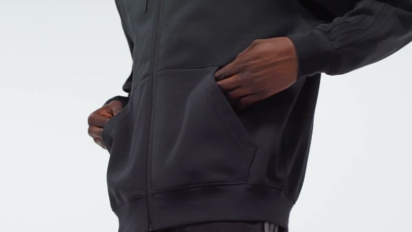 Negro Sudadera con Gorro adidas Adicolor Oversize Cierre Frontal