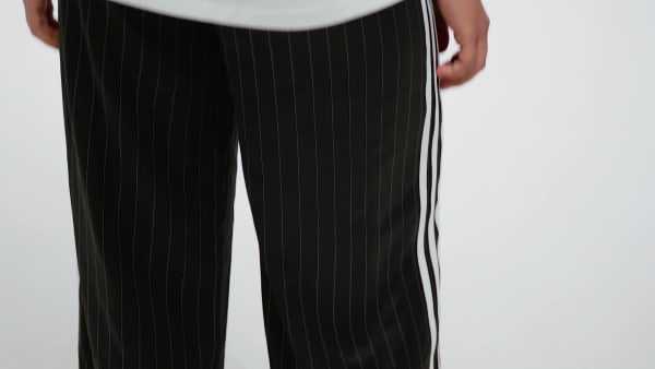 ★adidas★ Pinstripe satin wide pants black KD2295 adidas Satin Wide Legged Pants Black | END. (CA)