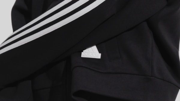 Black Future Icons 3-Stripes Full-Zip Hoodie