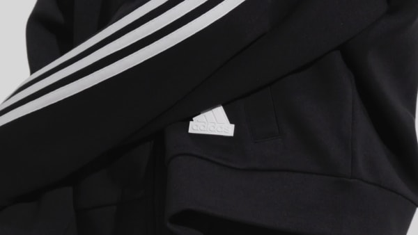 Zwart Future Icons 3-Stripes Ritshoodie