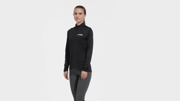 Black Terrex Multi Half-Zip Long Sleeve Tee